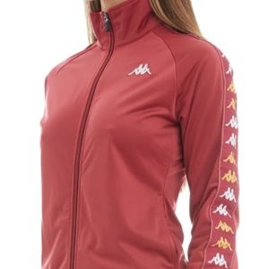 Kappa Tracksuit Jacket XS Maroon/Gold/White Womans